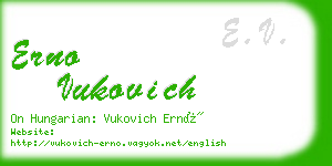 erno vukovich business card